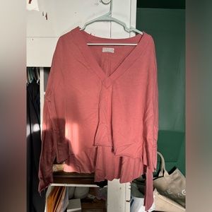 Urban Outfitters Coral Cropped Oversized Sweater